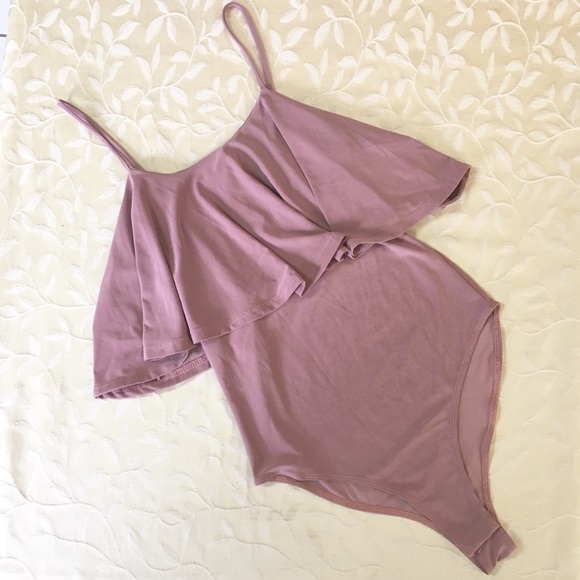 La Vie 89 Tops - 🆕 La Vie 89 Bodysuit Ruffle Spaghetti Strap